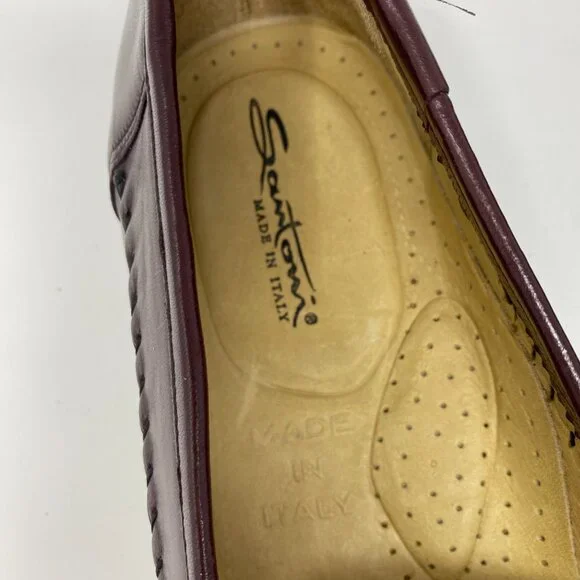 NEW santoni leather slip on loafer shoes